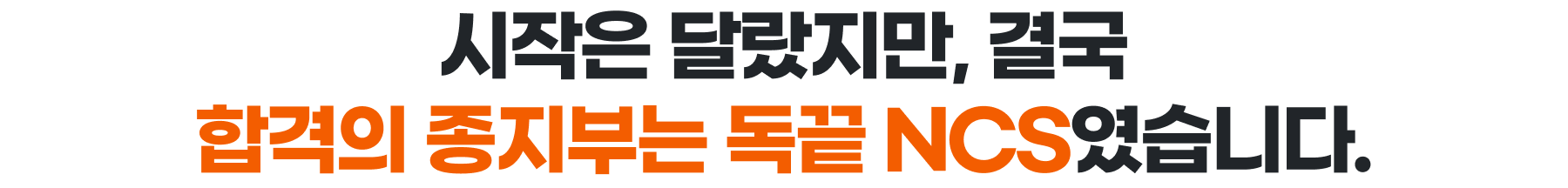 시작은 달랐지만, 결국 합격의 종지부는 독끝 NCS였습니다.